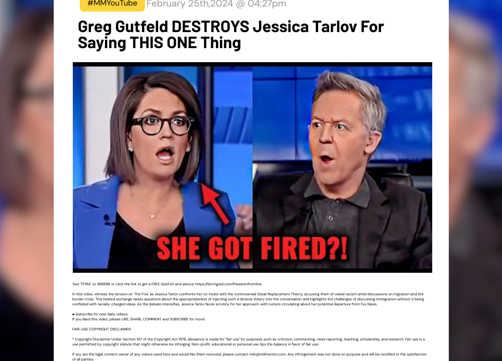 Jessica Tarlov Clashes with Greg Gutfeld in a Fiery On-Air Showdown